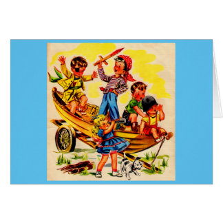 kids playing pirate cards