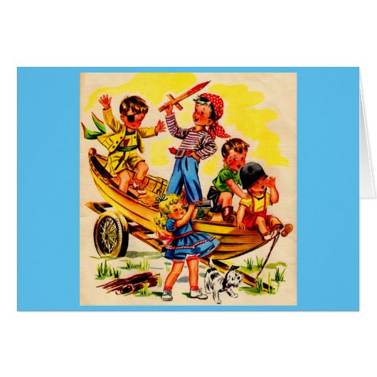kids playing pirate cards (Front Horizontal)