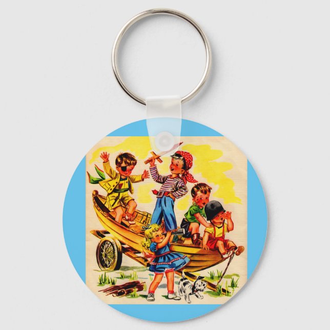 kids playing pirate keychain (Front)
