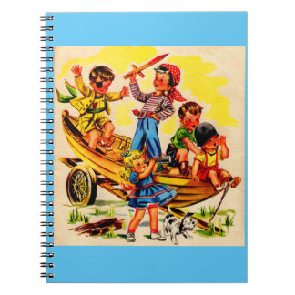 kids playing pirate notebook