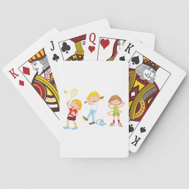 Kids Playing Sports Children Activity Poker Cards (Back)