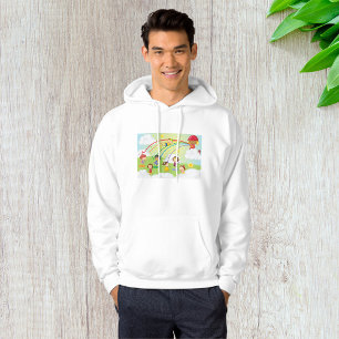 Kids Playing Under Rainbow Firefighter Spray Hoodie