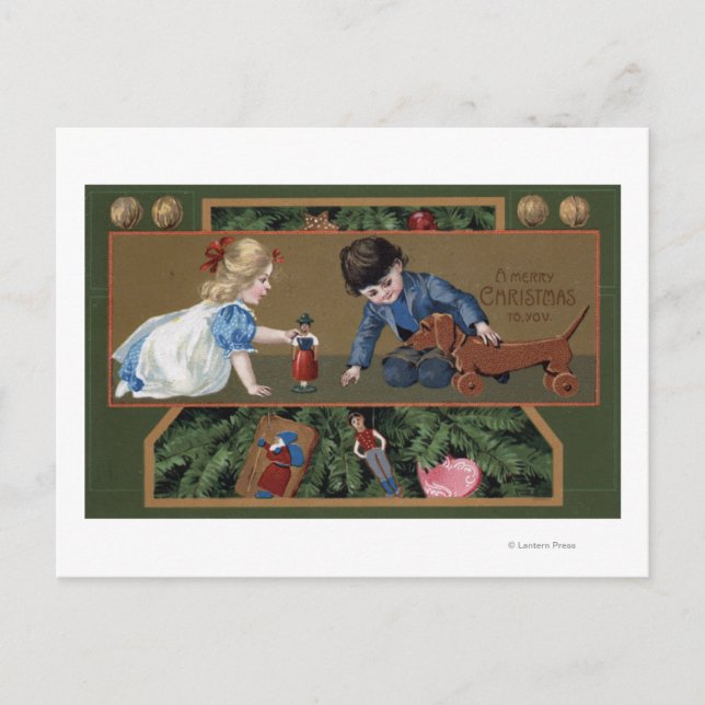Kids Playing with Toys Postcard (Front)