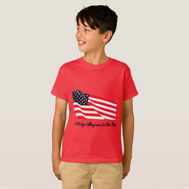 Kids' Pledge Allegiance Flag Hanes T-Shirt (Front Full)
