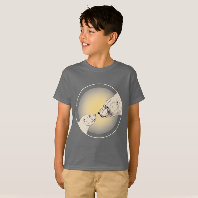 Kids Polar Bear T-Shirt Wildlife Art Kids Tees (Front Full)
