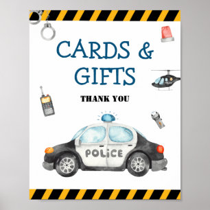 Kid's Police Birthday Party Cards & Gifts Poster