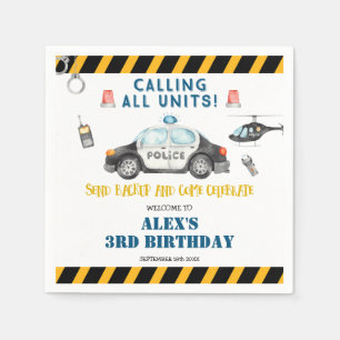 Kid's Police Birthday Party Paper Napkins