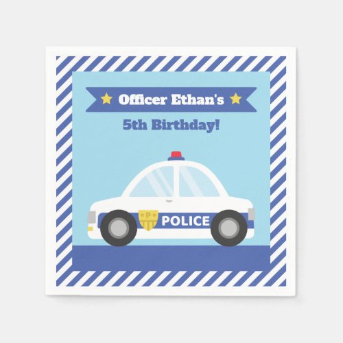 Kids Police Birthday Party Supplies Napkins