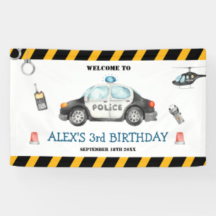 Kid's Police Birthday Party Welcome Large Banner