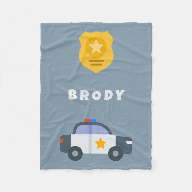Kids Police Blanket - Personalized Name Blanket (Front)
