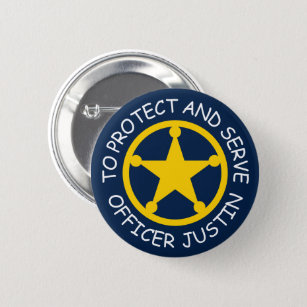 Kid's police officer name badge with sheriff star button