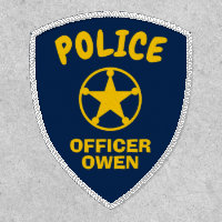 Kid's police officer star badge custom name patch