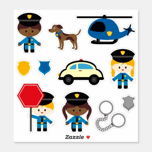 Kids Police Officer Sticker