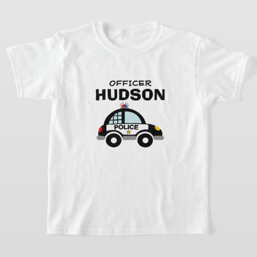 Kids Police Officer t shirt with patrol car print