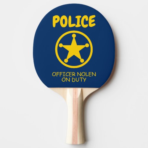 Kids police themed table tennis ping pong paddle