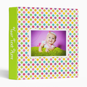 Kids Polka Dot Photo Album 3 Ring Binder