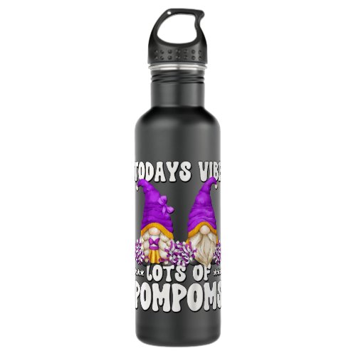 Kids Pom Pom Cheer Gnome Graphic Kids Girls Funny  Stainless Steel Water Bottle