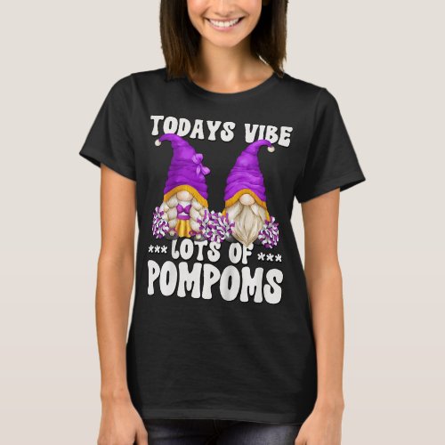 Kids Pom Pom Cheer Gnome Graphic Kids Girls Funny  T_Shirt