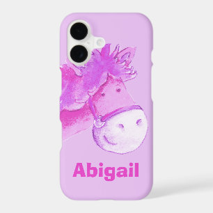 Kids pony purple girls custom name case
