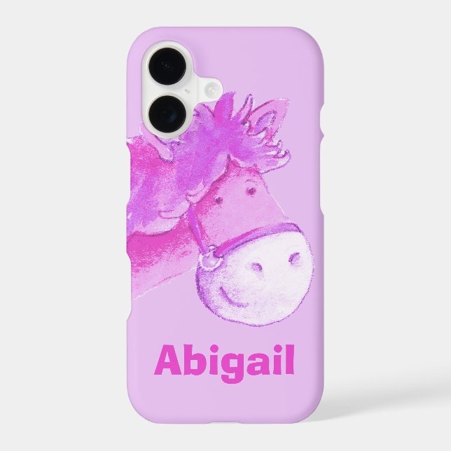 Kids pony purple girls name Case-Mate iPhone case (Back)