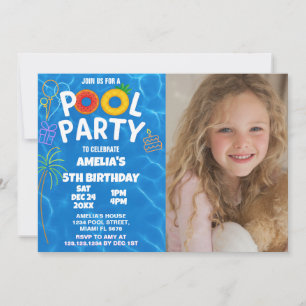 Kids Pool Party Birthday Invitation