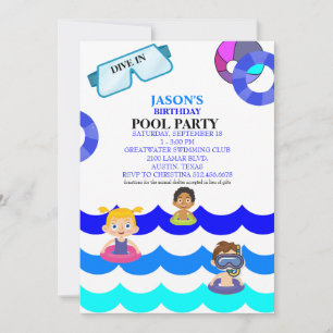 Kid's Pool Party Birthday Invitation