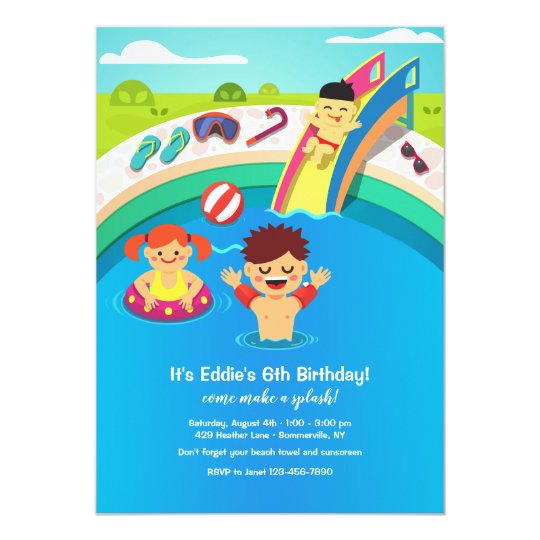 kids pool party invitation kid pool party invitation