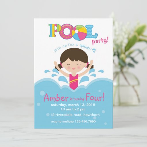 Kids Pool Party Invitation / Pool Invitation | Zazzle