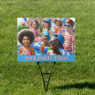 KIDS Pool Party Welcome Yard Sign