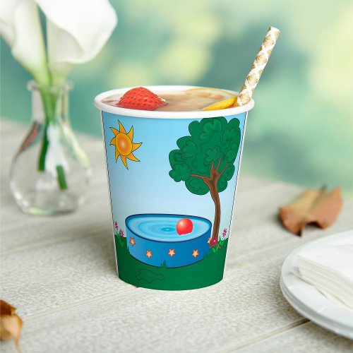 Kids Pool Under A Tree Paper Cups