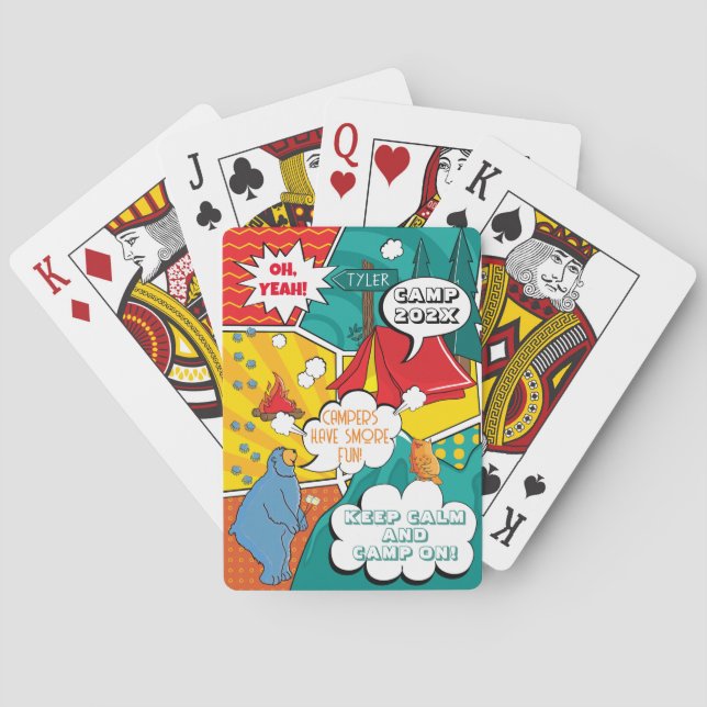 Kid's Pop Art Summer Camp Poker Cards (Back)