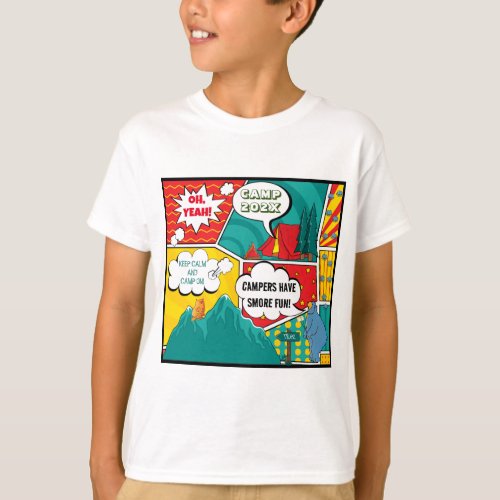 Kids Pop Art Summer Camp T_Shirt