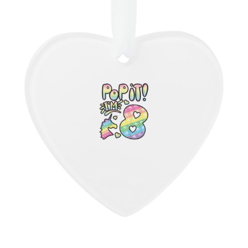 Kids Pop It 8th Birthday Girls Boys 8 Years Old Fi Ornament