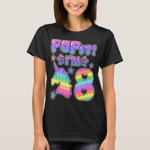 Kids Pop It 8th Birthday Girls Boys 8 Years Old Fi T-Shirt
