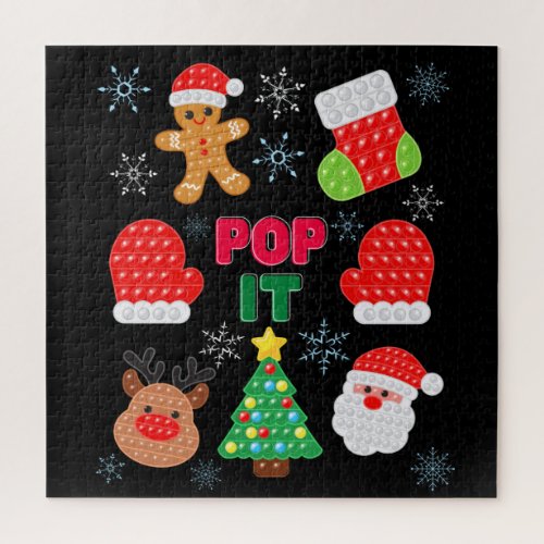 Kids Pop It Christmas Bubble Santa Reindeer     Jigsaw Puzzle