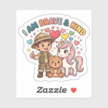 Kids Positive Affirmation Sticker | I Am Brave