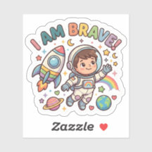 Kids Positive Affirmation Sticker | I Am Brave