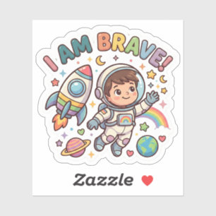 Kids Positive Affirmation Sticker I Am Brave