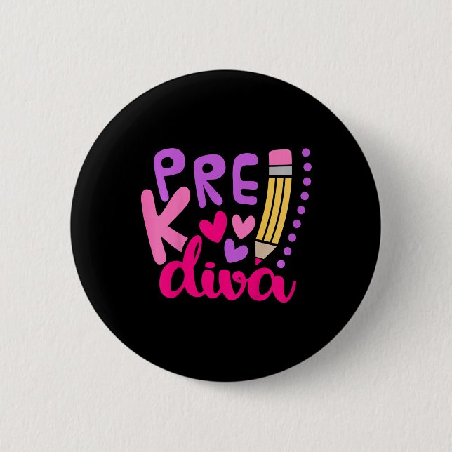Kids Pre-k Diva  Button (Front)