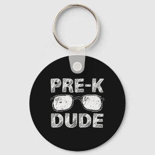 Kids Pre-K Dude First Day of Preschool Gift Back t Keychain