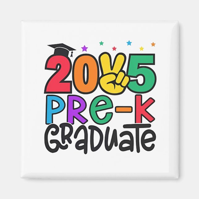 Kids Pre-K Grad 2025 Preschool Prek Graduation Magnet (Front)