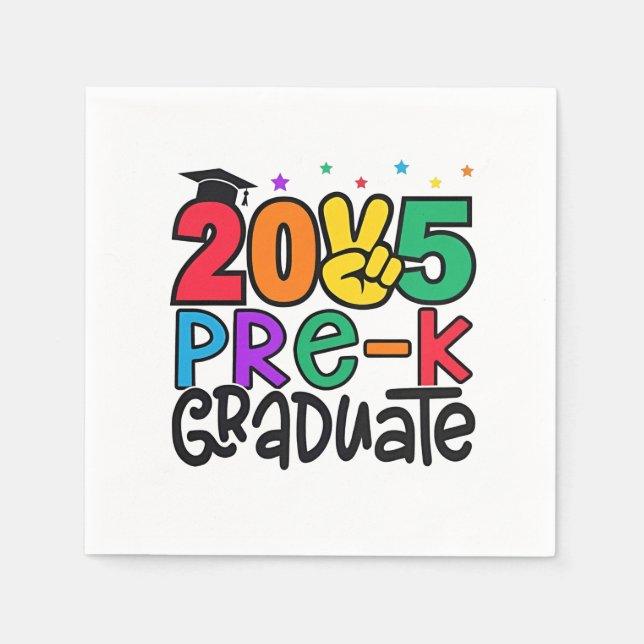 Kids Pre-K Grad 2025 Preschool Prek Graduation Napkins (Front)