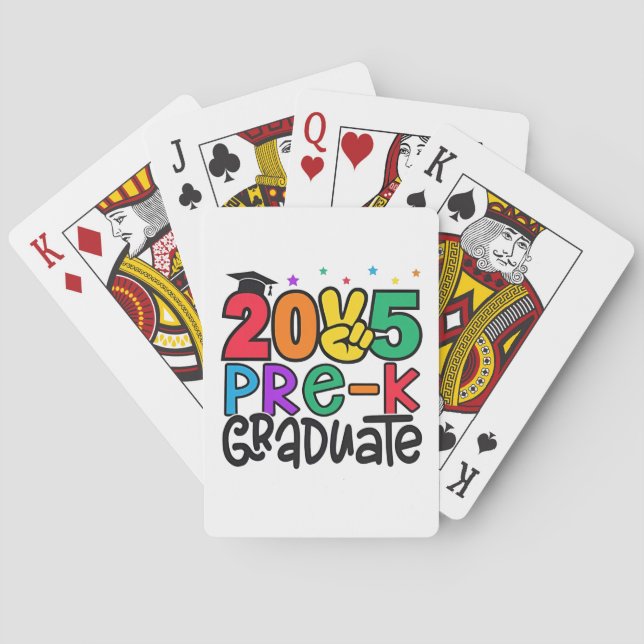 Kids Pre-K Grad 2025 Preschool Prek Graduation Poker Cards (Back)