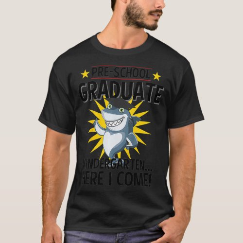 Kids Pre K Graduation s 2019 Funny Shark Grad Gift T_Shirt
