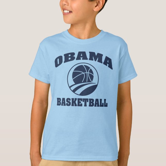 Kid's premium blue Obama basketball T-shirt (Front)