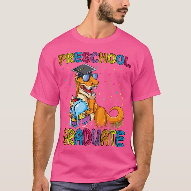 Kids Preschool Graduate Dinosaur Trex Preschool Gr T-Shirt (Front)