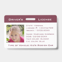 Kids Pretend Driver's License Bike Ride-On Cars