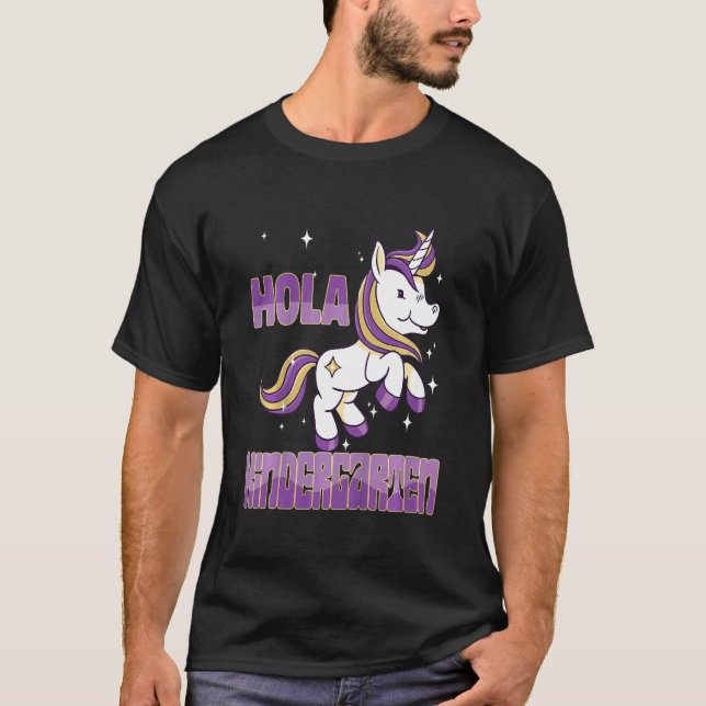 Kids Primer Dia Escuela Nina Spanish Hola Kinderga T-Shirt (Front)