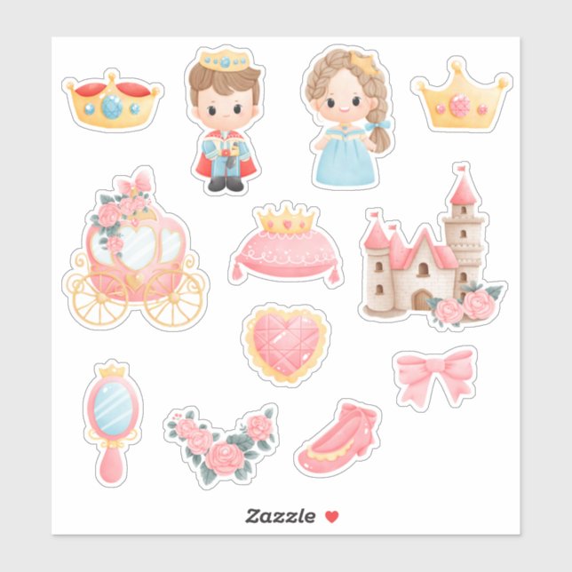 Kids Prince & Princess Sticker (Sheet)