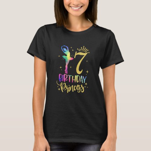 Kids Princess 7th Birthday  7 Years Old Ballerina  T_Shirt